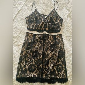 Two Piece set Fabric and Lace